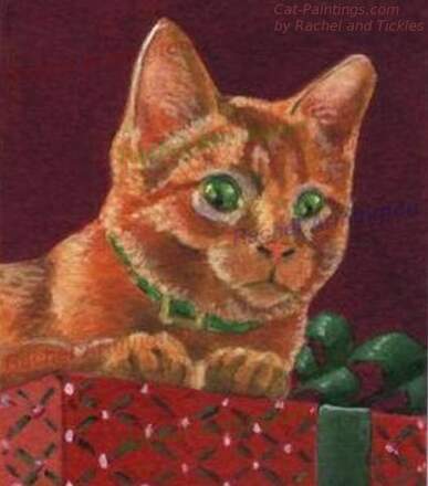 Aceo Christmas Cat by Rachel Armington