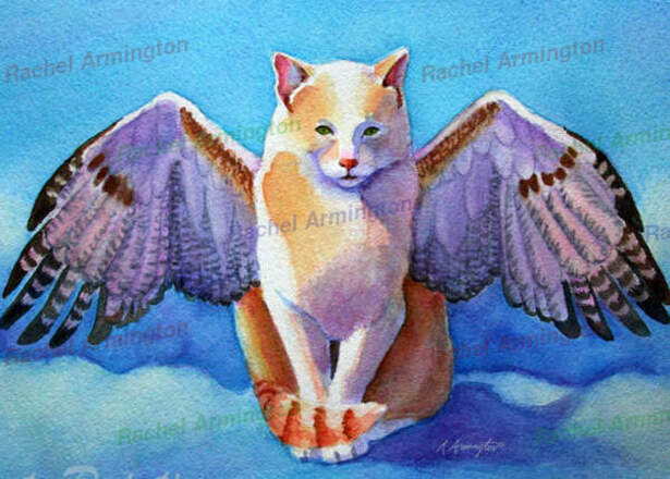 Angel Cat Urn Kitten Wings by Rachel Armington