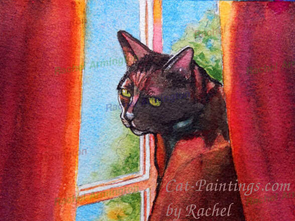 Black Cat Art Window by Rachel Armington