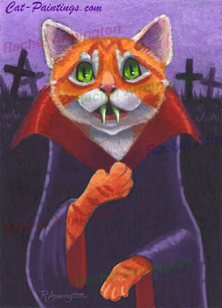 Halloween Vampire Cat by Rachel Armington