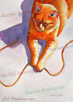 Cat And String Paintin by Rachel Armington