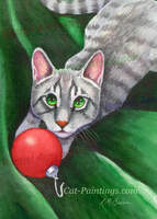 Christmas Cat Ornament Card by Rachel Armington